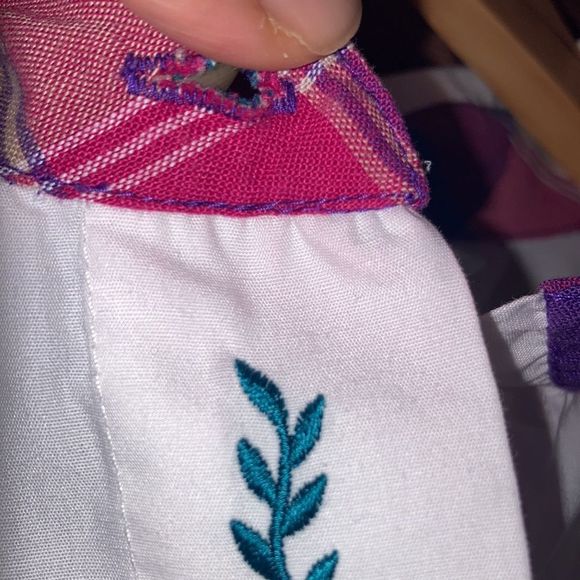 Vintage 80’s Jantzen Womens Embroidered Medium White Button up - Picture 8 of 9